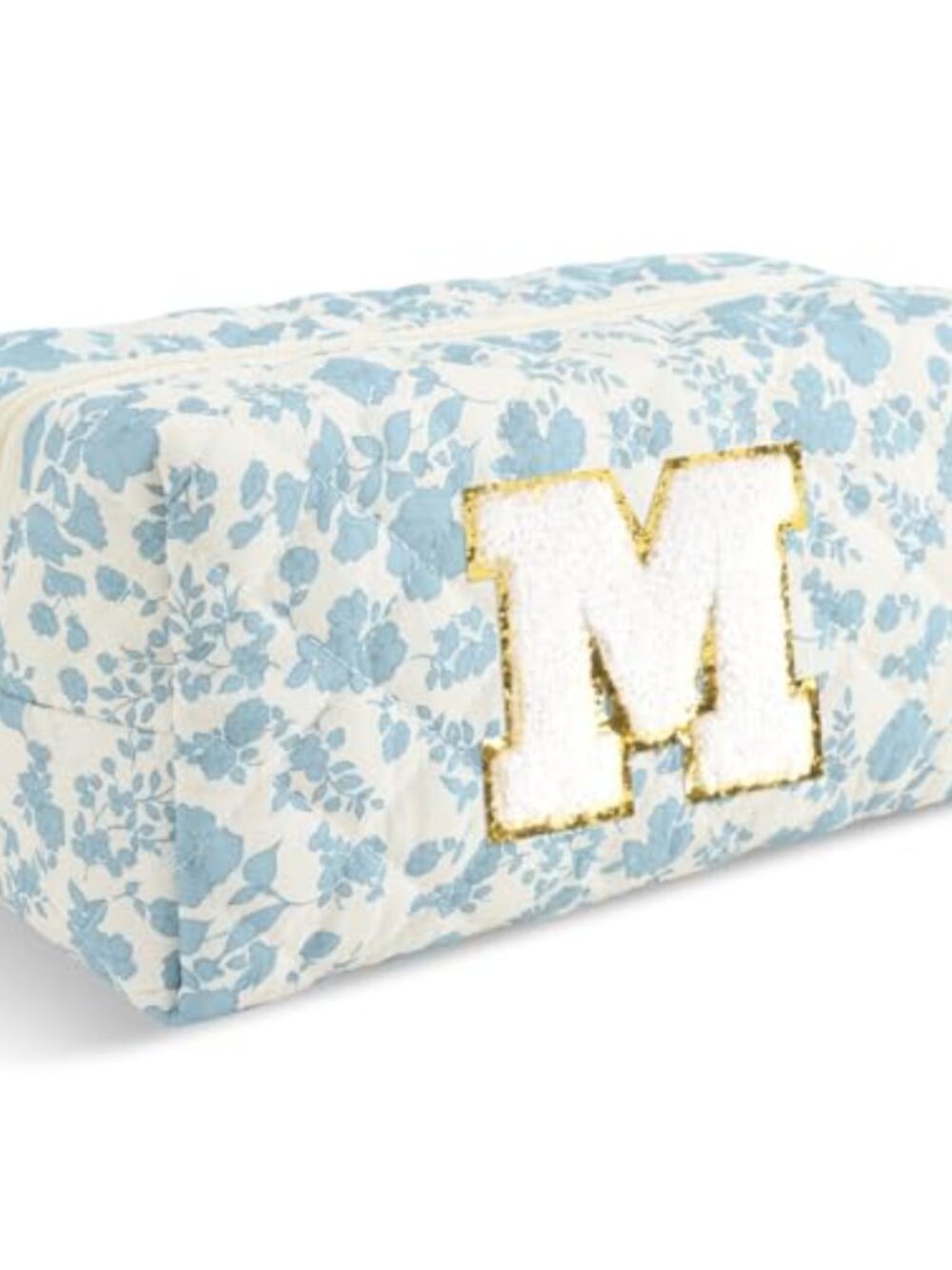 Quilted Cosmetic Bag Puffy Monogrammed Makeup Pouch Toiletry Travel Bag